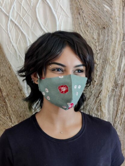 Stay Safe Grey Bandhani Mask